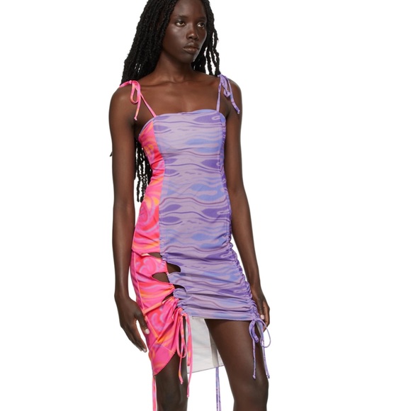 AVAVAV Multicolor Mini Cut-Out Cocktail Dress - Pink & Purple - XS - NWT - Picture 6 of 9